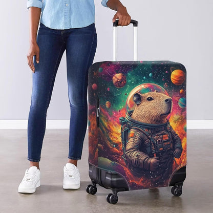 Cute Capybara Suitcase Cover Fit 26-29 Inch Anti-Scratch Washable Spandex Travel Luggage Covers for Suitcase Solar System Planet Travel Essential Baggage Case Protector
