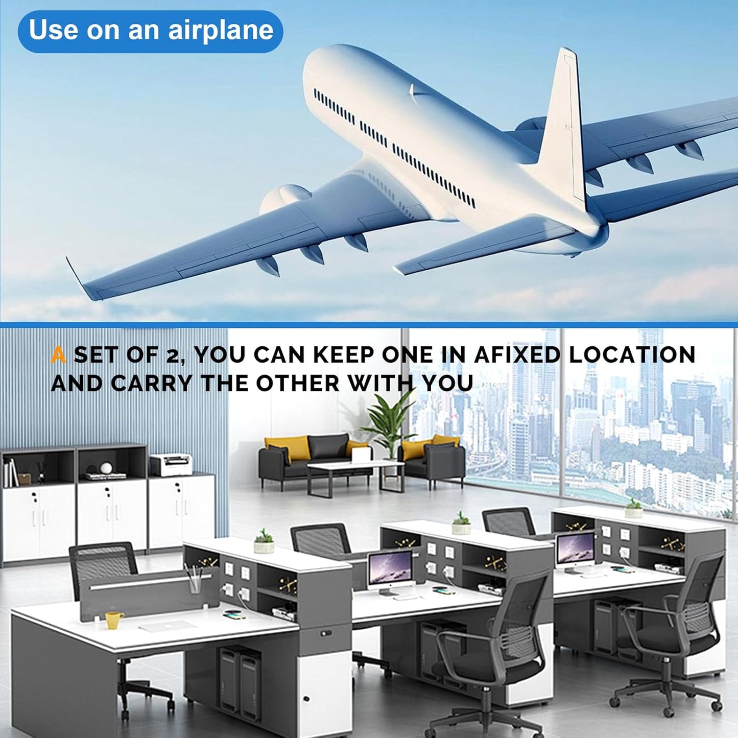 Airplane Foot Hammock,Adjustable Portable Foot Hammock for Plane Travel for Air Travel,Travel Essentials Comfy Foot Hanger Airplane Footrest(2 Set)