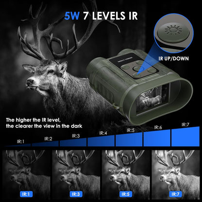 Night Vision Goggles,Compact Night Vision Binoculars,32GB Card Included, Photo/Video Capture,Outdoor Tools for Education, Wildlife Watching,Gifts for Boy, Gifts for Men, Gifts for Father(Green)