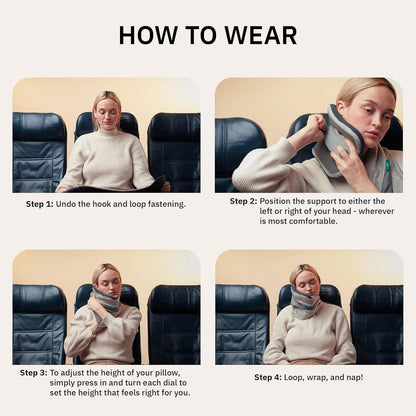 trtl Pillow Plus - Plane Neck Pillow for Traveling - Plane Pillow with Foam Padding for Head and Neck Support - Machine Washable - Waterproof Carry Bag