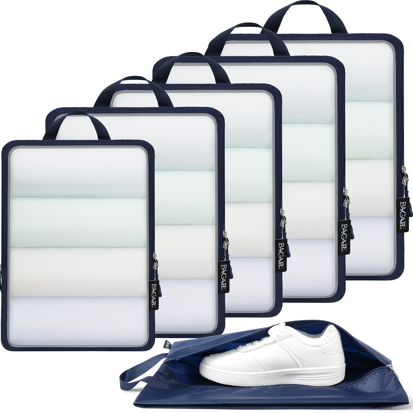 BAGAIL 6 Set Ultralight Compression Packing Cubes Packing Organizer for Travel Accessories Luggage Suitcase Backpack