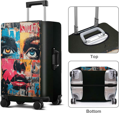 Luggage Cover Washable Suitcase Protector Anti-scratch Suitcase cover Fits 20-34 Inch Luggage (Girl-4, XL(32-34inch suitcase))