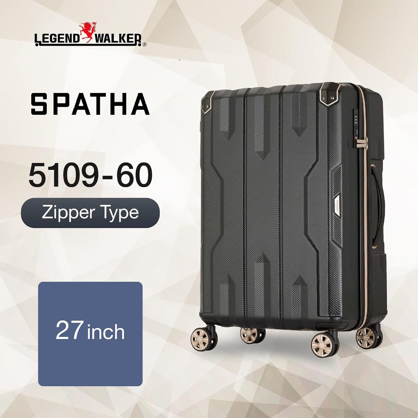 LEGEND WALKER SPATHA Hardside Expandable Luggage, 27-inch, Green, 5109-60-GR