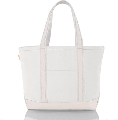 CB STATION Medium Classic Canvas Tote Bag for Women, Top Zipper Closure, Outer Pocket, Daily Essentials, Groceries, Traveling