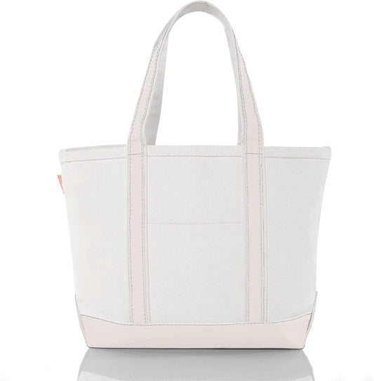 CB STATION Medium Classic Canvas Tote Bag for Women, Top Zipper Closure, Outer Pocket, Daily Essentials, Groceries, Traveling