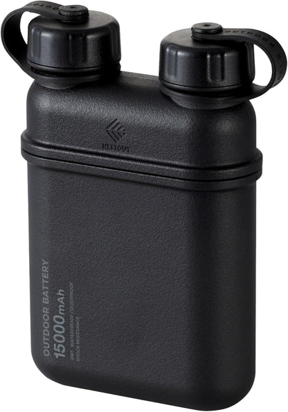 ELECOM NESTOUT Rugged Power Bank, 15000mAh Outdoor Charger, 32W USB-C Fast Charging PD, Waterproof IP67, Durable Shockproof, Battery Pack for iPhone Tablet Hiking Travel Camping (Black, 15000mAh)
