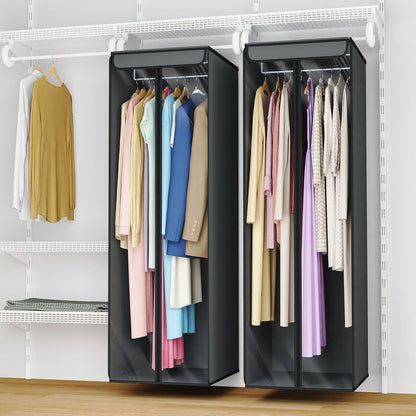 Univivi Garment Bags for Hanging Clothes, Large Clothes Storage Bags Closet Organizer with Clear Window, Premium Hanging Garment Storage Bag for Suits, Coats, Dresses, 54", 2 Pack (Dark Grey)