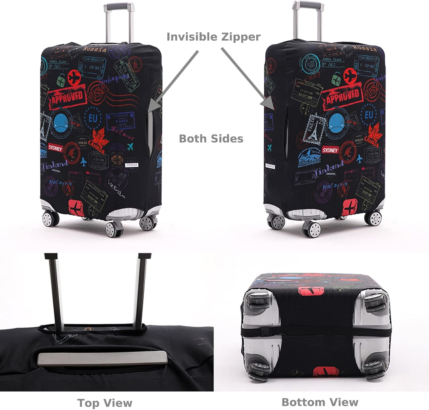 TRAVELKIN more than travel Luggage Cover Washable Suitcase Cover Protector Anti-scratch Suitcase cover Fits 18-32 Inch Luggage (S)