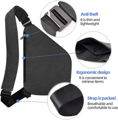 Anti Theft Crossbody Bag,Anti Theft Travel Bag for Women Men,Sling Crossbody Bag for Travel, Sport, Work