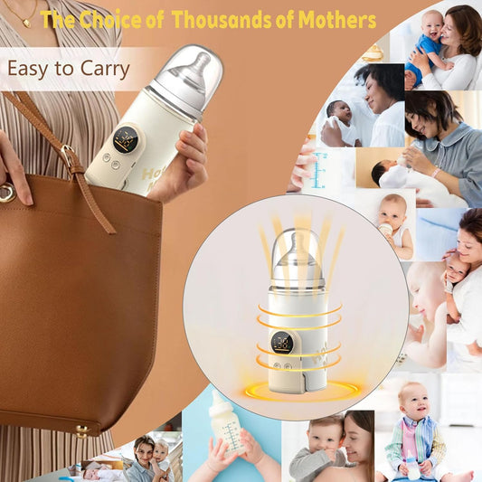 2025 Upgrade Portable Bottle Warmer for Travel,Comfortable Bottle Warmer on the go,Rapid Warming,Long-Lasting Warming up to 6-10H (6000 mA)