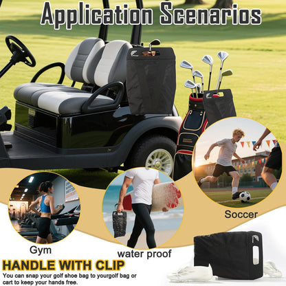 Shoe Bag，Shoe Bags for Travel，Golf Shoe Bag，Cleat Bags for Sports Smell Proof，New Upgraded Waterproof, Anti-odor, Remove odor（Double magnetic closure design）