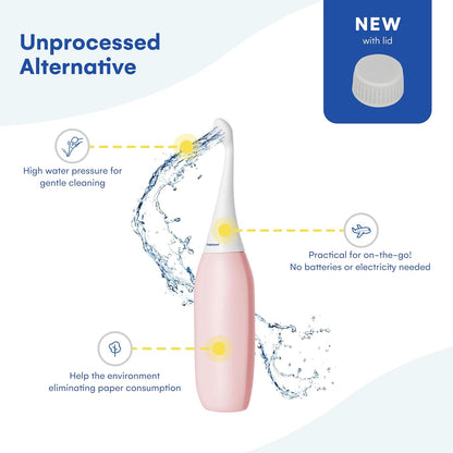 HAPPYPO Butt Shower - Portable Bidet with Travel Bag - Easy-Bidet 2.0 Replaces Wet Wipes and Shower Toilet - Rose