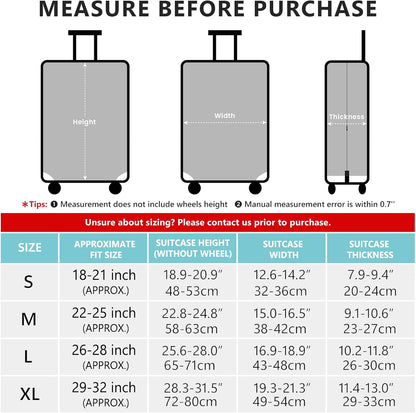 Travelkin Luggage Covers For Suitcase Tsa Approved,Suitcase Cover Protector Fit 18-32 Inch Luggage (Map, M)