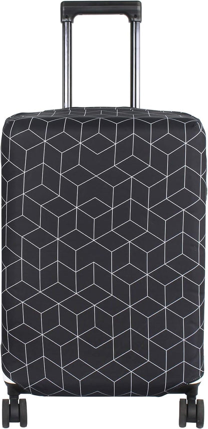 HYPER VENTURE Washable Luggage Cover - Fashion Suitcase Protector Fits 23-26 Inch Luggage (Black Maze, M)