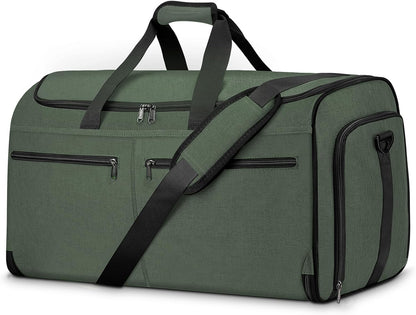 Bukere Garment Bags for Travel, Large Convertible Garment Duffel Bag for Men Women, Shoe Compartment, 2 in 1 Hanging Dress Suitcase Suit Travel Bags