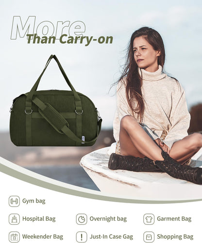 Narwey For Spirit Airlines Personal Item Bag 18x14x8, Small Duffle Bag for Travel Duffel for Traveling, Carry on Bag for Airplanes Underseat Overnight for Women and Men (Army Green)