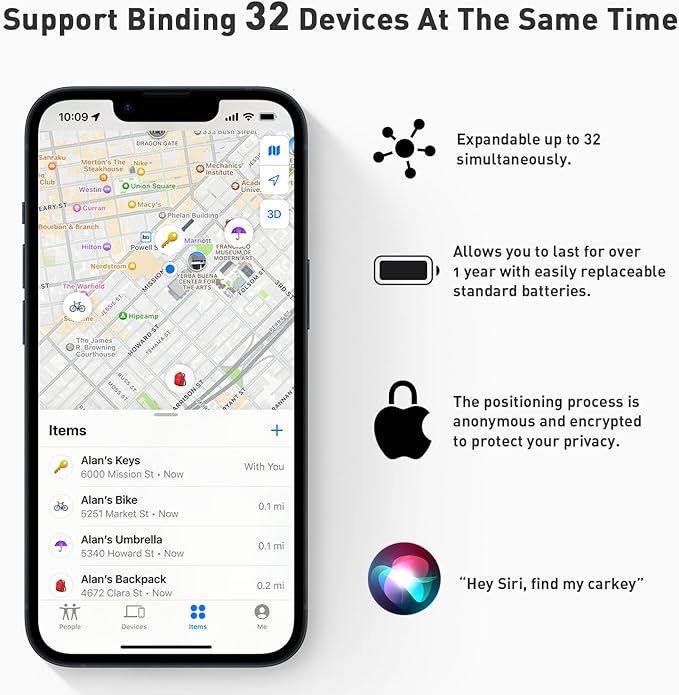 Air Tracker Tags-4 Pack [Apple MFi Certified] (iOS Only), Smart Bluetooth Tracker, Compatible with Apple Find My, Item Locator for Keys, Luggage, Wallet, Suitcase, Bags, IP67 Waterproof