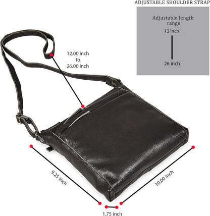 Small Soft Genuine Leather Crossbody Purse Women’s Sling Crossover Shoulder Travel Handbag with Triple Zipper