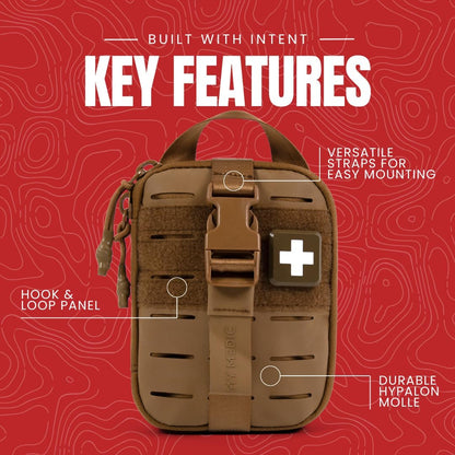 My Medic Sidekick - Camping Hiking and Backpacking First Aid Kit - 70 Items - HSA and FSA Eligible - Small Ifak Great for Travel or Motorcycle - Portable Emergency Kit – Coyote