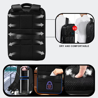 ZINZ Laptop Backpack 15 15.6 16 Inch, Expandable Computer Rucksack with Multi-Pockets Anti-Theft Travel Daypack for Men and Women,Black