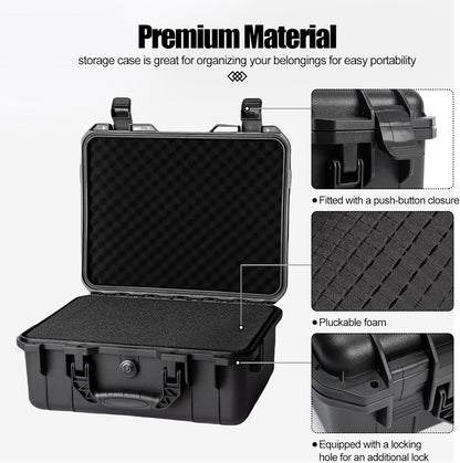 Hard case Waterproof Hard Case with DIY Customizable Foam Insert Portable Protective Case with Knife for Camera Drones Equipments Tools Test Instruments 16.9''x13.7''x7.1''