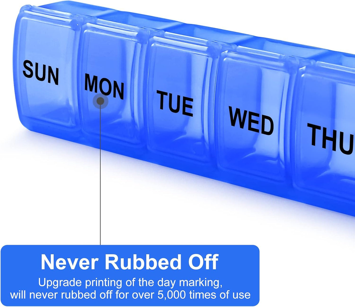 Small Pill Organizer 2 Times a Day, 2 Pack 7 Day Pill Box 1 Time a Day, Travel Friendly Day Night Vitamin Organizer, Weekly Pill Case Container
