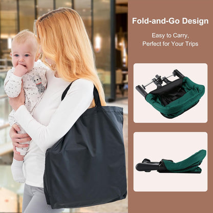 Hook On Chair, Safe and High Load Design, Fold-Flat Storage and Tight Fixing Clip on Table High Chair, Removable Seat Cushion, Attach to Fast Table Chair (Dark Green)