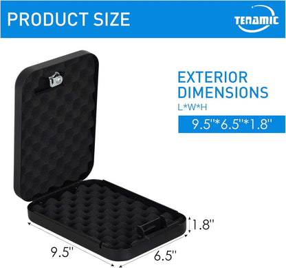 Tenamic Pistol Safe, Portable Travel Gun Safe, Solid Steel Handgun Lock Box for Home, Gun Safes for Car, Black