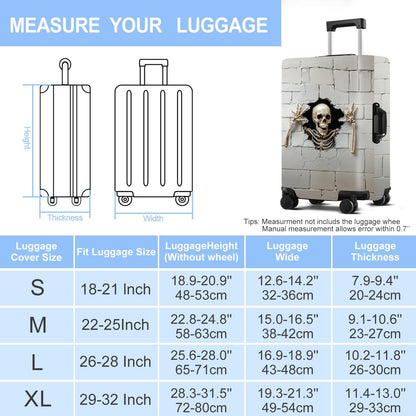 Luggage Cover Washable Suitcase Protector Anti-Scratch,Stretchable Fit for 20-34Inch Luggage Durable Travel Bag Cover with Zipper Closure (Skull, L(fits 28-30Inch suitcase))