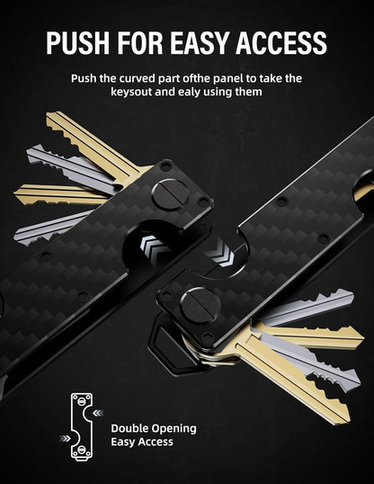 Key Organizer Key Holder Compact Key Case Minimalist Metal Key Chain Key Holder for Keychain Secures 8-10 Keys EDC