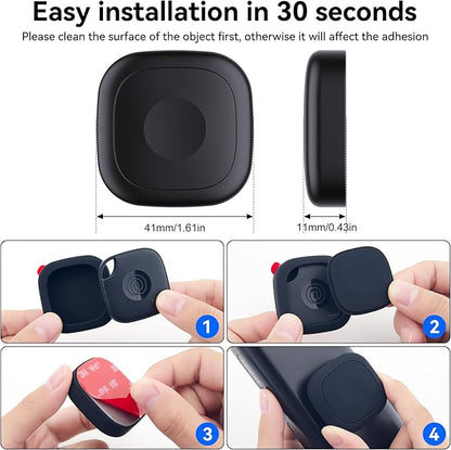 2 Pack for Tile Life360 Mate 2024/2022 Bluetooth Tracker Adhesive Mount, Silicone Waterproof Case with 3M Adhesive Sticker Stick on Car/Bike/Luggage, Hidden Tile Mate Full Protective Holder Anti-Lost