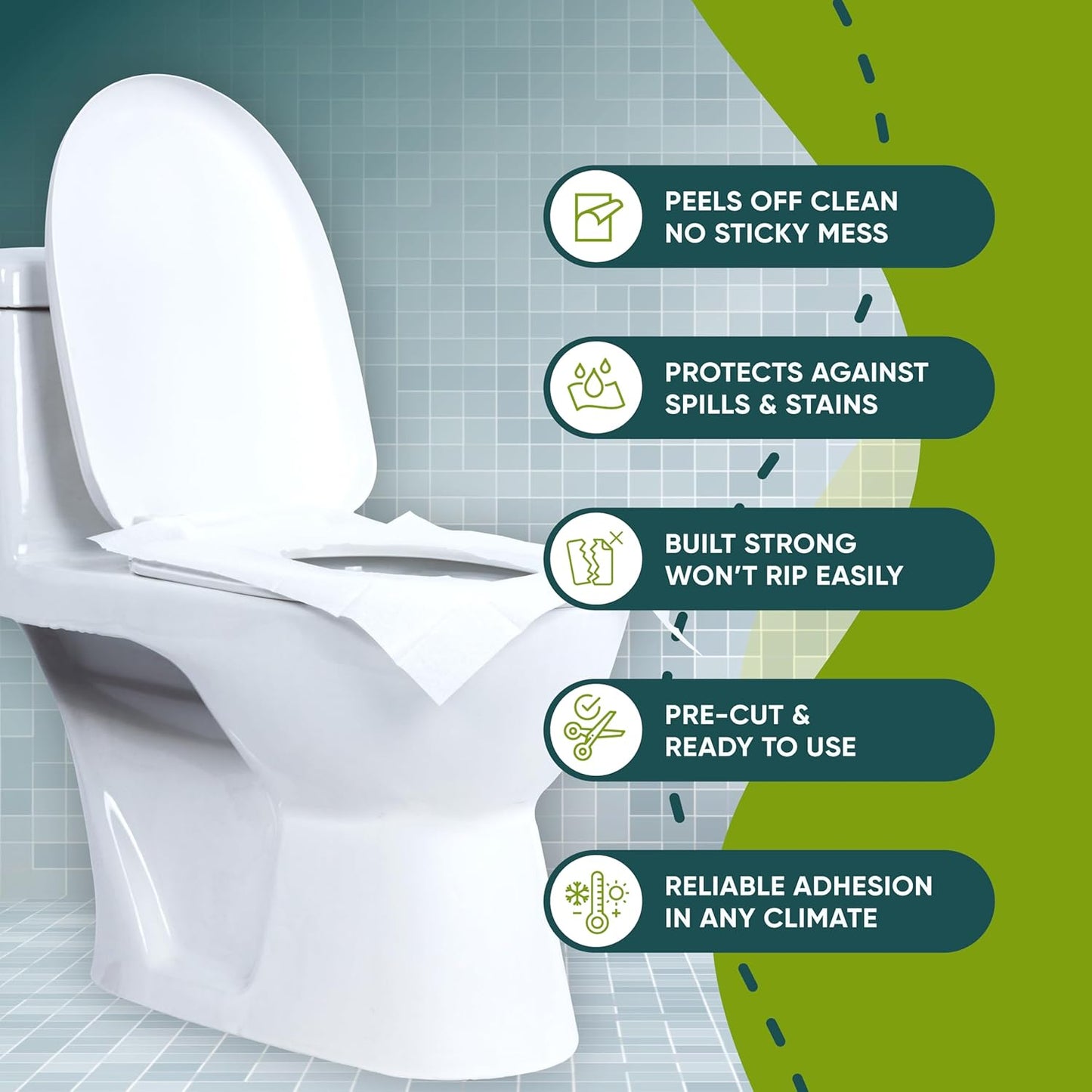 Disposable Toilet Seat Covers Pack of 100 XLarge Flushable Paper Travel Toilet Seat Covers for Adults and Potty Training, Premium Toilet Seat Liners for Public Restrooms