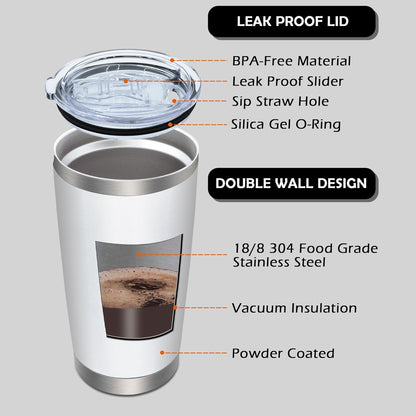 20oz Tumbler Bulk Stainless Steel Tumblers with Lid Vacuum Insulated Double Wall Travel Coffee Mug Powder Coated Tumbler Cup for Hot and Cold Drinks(White, 1 pack)