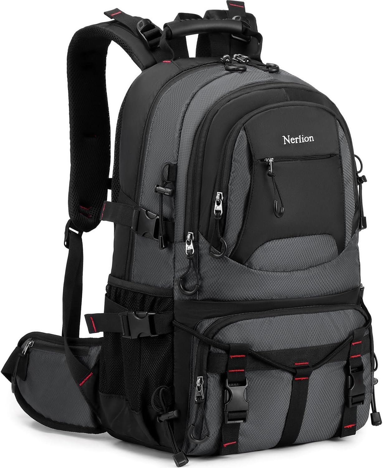 Nerlion 40L Hiking Backpack Travel Backpack for Men Women Camping Waterproof Outdoor Hiking Daypack Lightweight Backpack (Dark Gray)