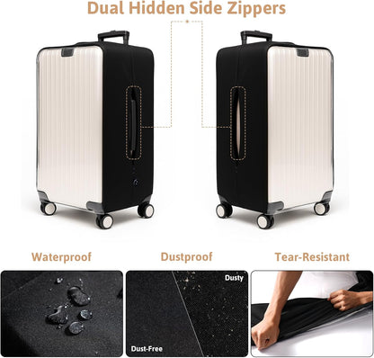 OrgaWise Clear Luggage Cover, For Suitcase Tsa Approved Transparent TPU Suitcase Cover Protector Fit 22-24 Inch Luggage