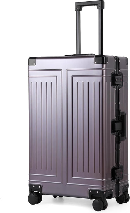 All Aluminum Magnesium 28inch Luggage，Cut from Whole Aluminum Sheet（3rd Generation,Premium Metal zipperless suitcase ） (grey, 28inch)