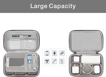 MOSISO Electronic Organizer Travel Case Compatible with MacBook Power Adapter, Compatible with Magic Mouse & Pencil, SD Card, USB Flash Disk with 4 Modular Insert & 2 Cable Tie & Snap Hook, Black