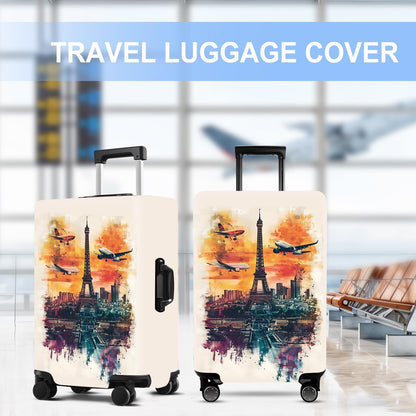 Luggage Cover Washable Suitcase Protector Anti-scratch Suitcase cover Fits 20-34 Inch Luggage (Tower-1, L(28-30inch suitcase))