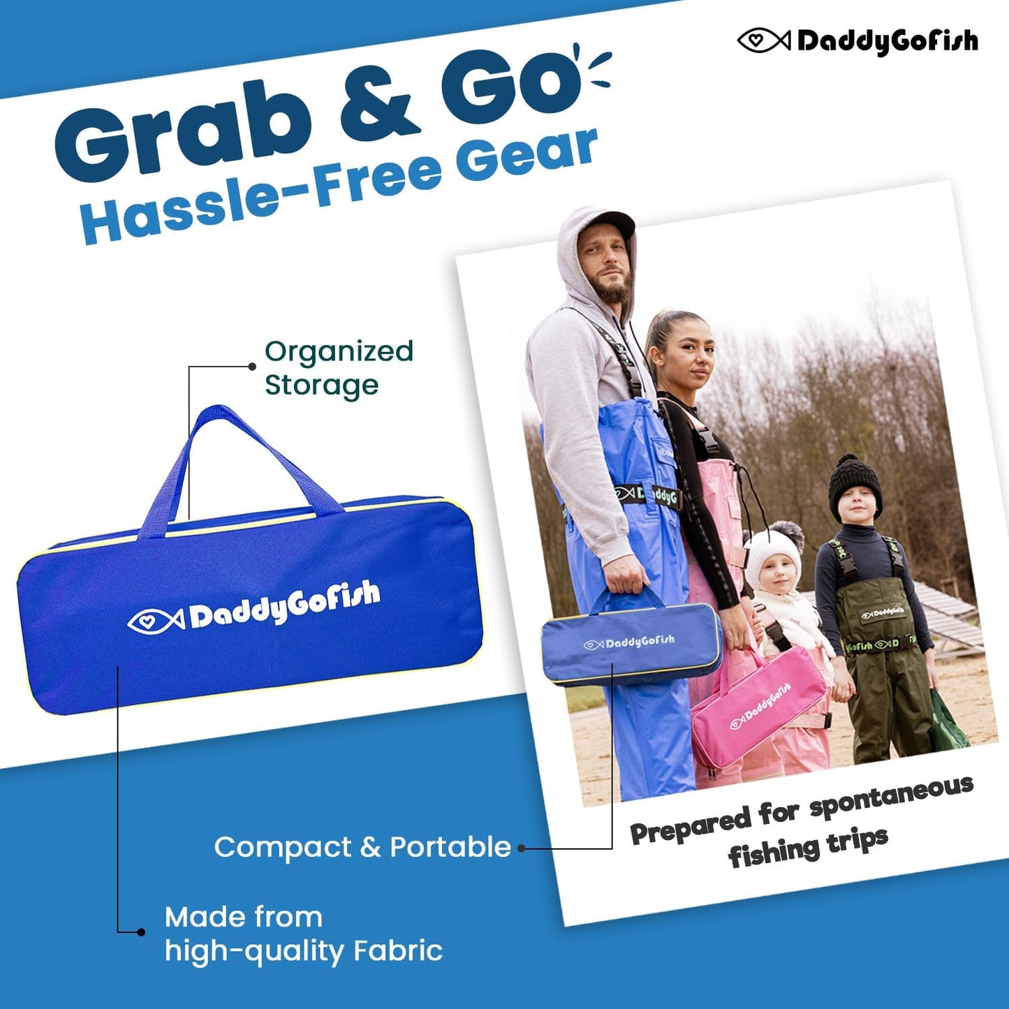 DaddyGoFish Kids Fishing Pole - Rod Reel Combo Tackle Box Starter Set - First Year Small Dock Gear Kit for Boys Girls Toddler Youth Age Beginner Little Children Junior Anglers Older Kids