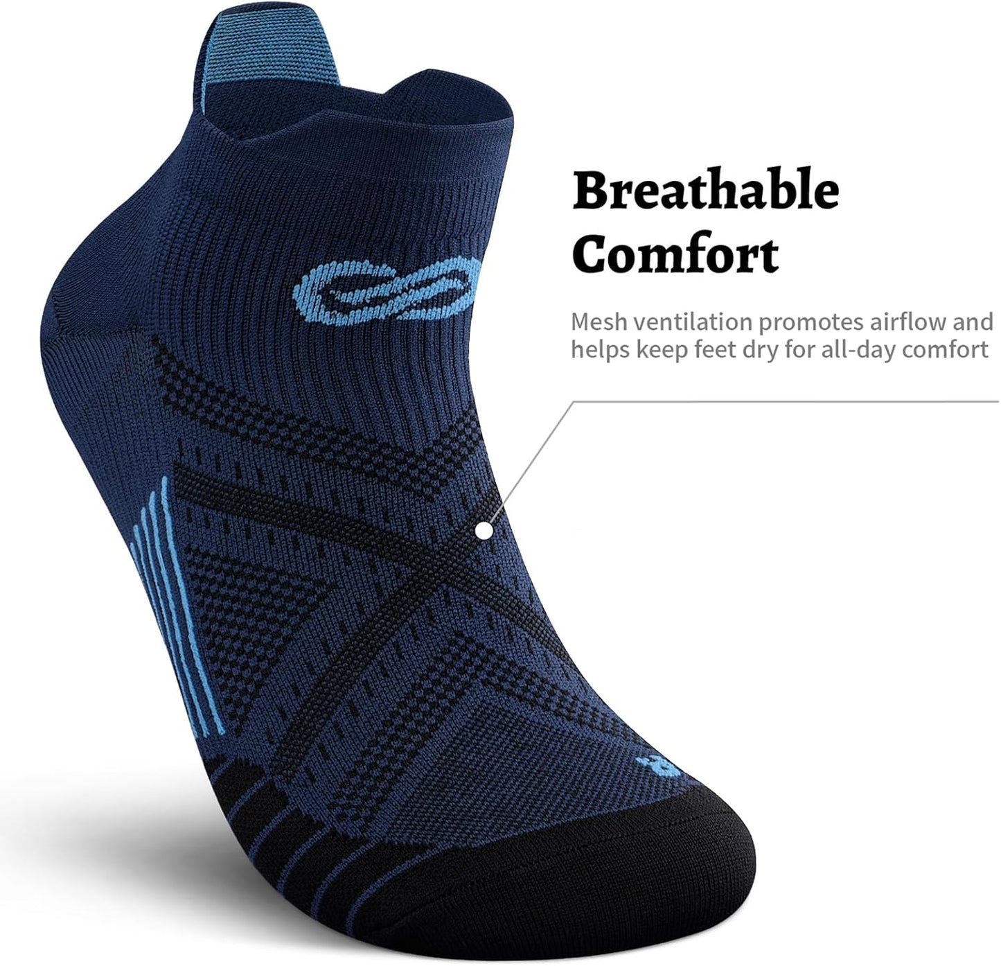 PAPLUS Ankle Compression Sock for Men and Women 2/4/6 Pairs, Low Cut Compression Running Sock with Ankle Support