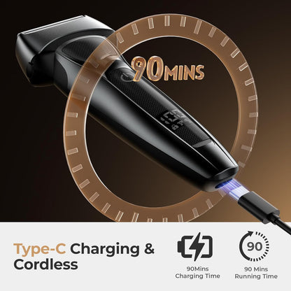 Electric Foil Shavers for Men: Portable Electric Razor for Face- Rechargeable Wet/Dry Waterproof Shaver with LED Display & Fast Charge-Ultra-Thin Razor for Close Shaving