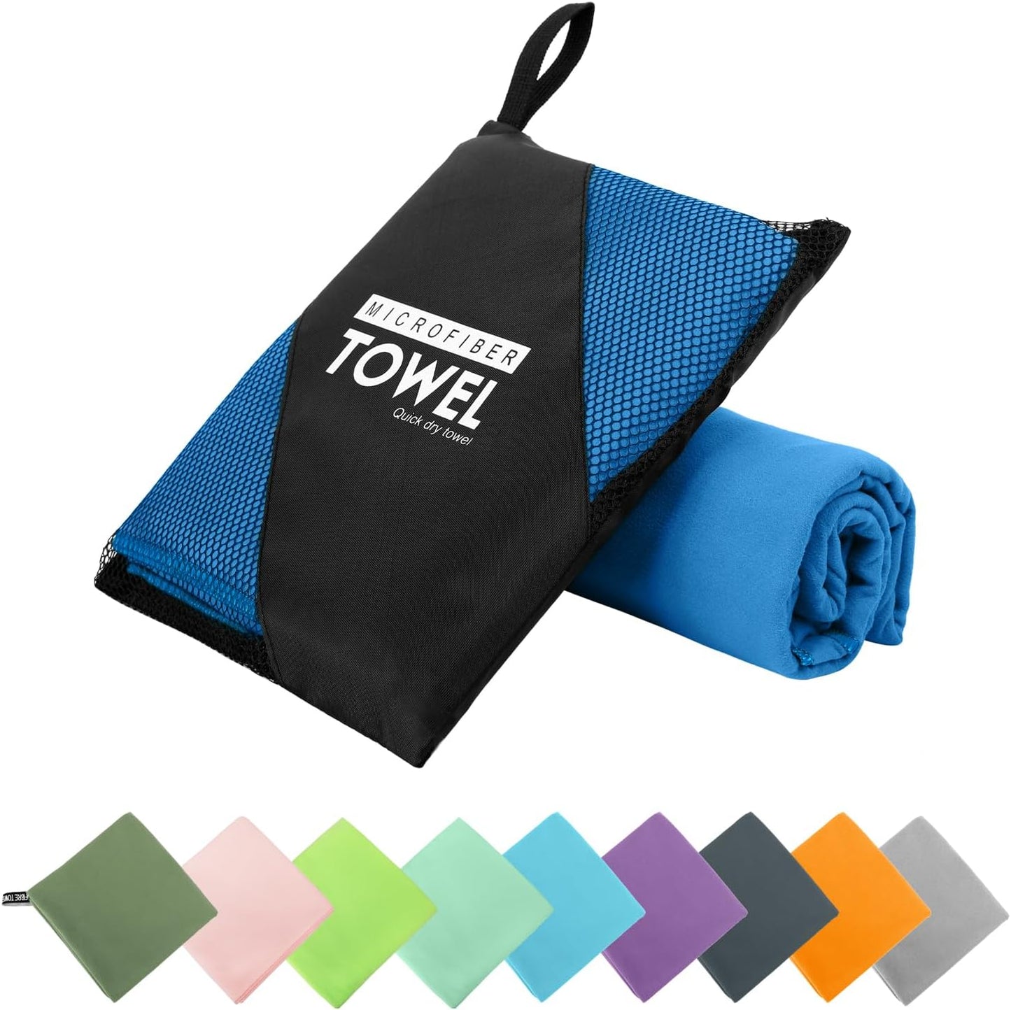 Microfiber Travel Towel, Soft Lightweight Quick Dry Towel, Super Absorbent Compact Travel & Sports & Beach Towels for Camping, Backpack, Gym, Swimming, Yoga, Hiking (XL:30"×60" -Blue)