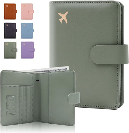Melsbrinna Premium Leather Passport Holder Covers Case, Waterproof Rfid Blocking Travel Wallet Passport Holder with Pen Holder, Cute Passport Book for Women/Men