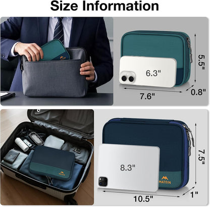 MATEIN Electronics Organizer Travel Case 2 Pack, Water Resistant Backpack Organizer Pouch for Travel Essentials, Cable Storage Bag for Earbuds, Phone & Flash Drive, Tech Gift for Men