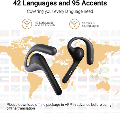 Timekettle W4 Pro AI Interpreter Earbuds(Grey),Translator Device Supporting 40 Languages,Translator Earbuds for Call and Video Translation,APP Work with iOS and Android
