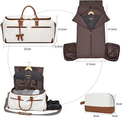 Carry On Garment Bag for Travel, Convertible Travel Garment Bag for Men Women, 2 in 1 Hanging Suitcase Suit Business Travel Bag