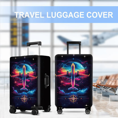 Luggage Cover Washable Suitcase Protector Anti-scratch Suitcase cover Fits 20-34 Inch Luggage (Aircraft, M(24-26inch suitcase))