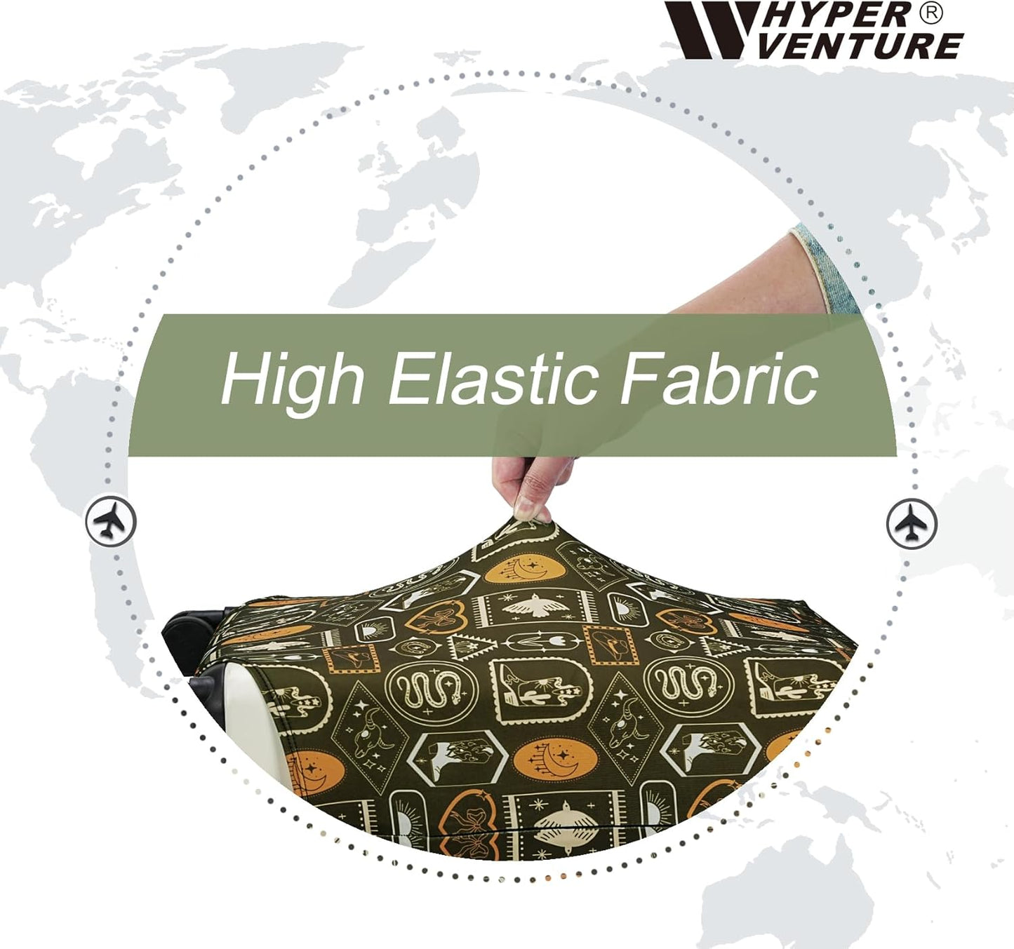 HYPER VENTURE Washable Luggage Cover - Fashion Suitcase Protector Fits 31-32 Inch Luggage (Wilderness Mark, XL)