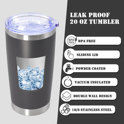 20 oz Tumbler with lid Double Wall Vacuum Insulated Tumblers Stainless Steel Coffee Mug Travel Coffee Tumbler Powder Coated Tumbler Cup Keep Hot&Cold - (Mix 12 Pack)