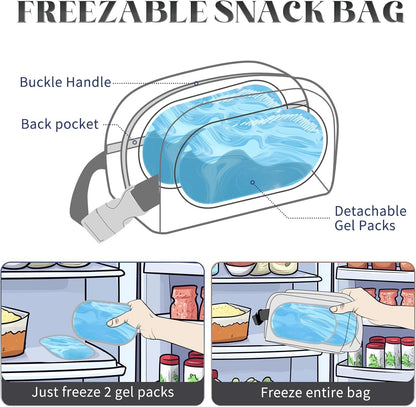 Small Cooler Bag Freezable Lunch Bag for Work School Travel,Leak-Proof Small Lunch Bag for Adults,Freezer Lunch Bags,Freezable Snack Bag Fit for Yogurt
